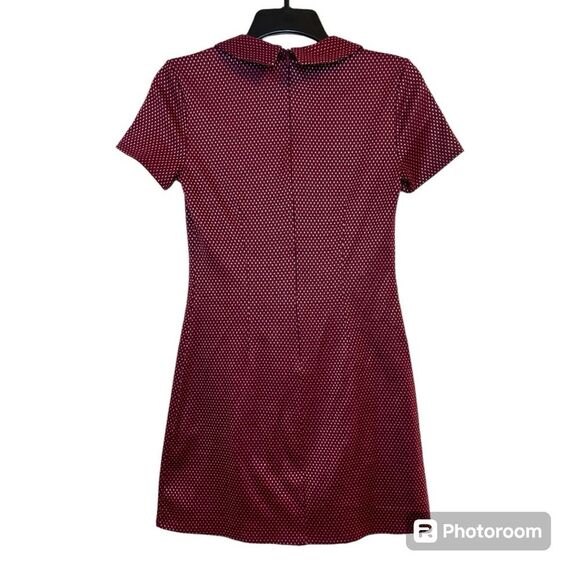 Forever 21 Red Peter Pan Collar Short Sleeve Shift Dress Size Small - Picture 2 of 7